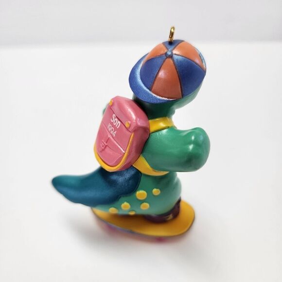 Vintage Hallmark Keepsake Christmas Ornament Skateboarding Dinosaur " Son" - Picture 5 of 5